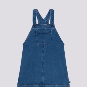 ABITO SALOPETTE IN DENIM EFFETTO FELPATO BAMBINA