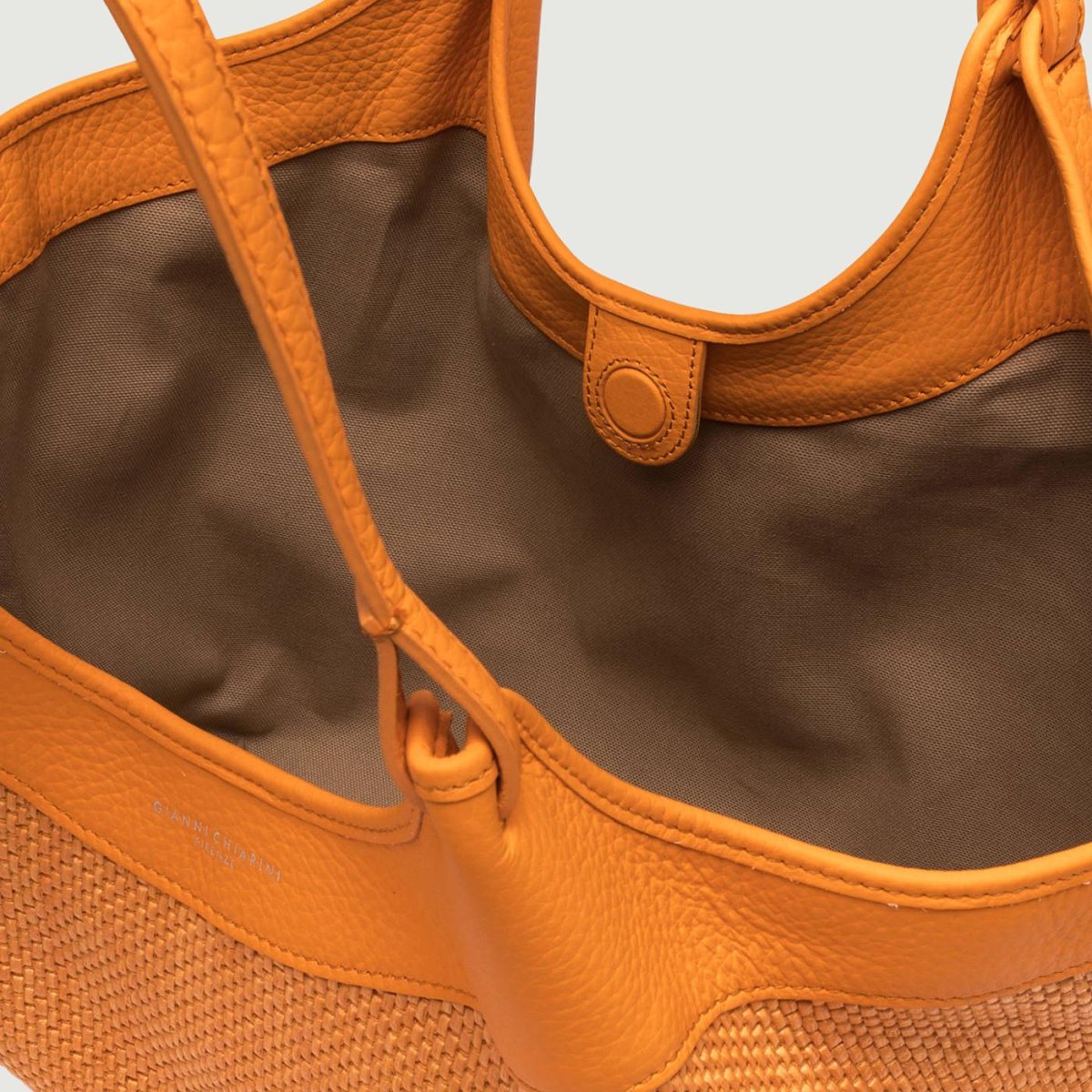 Borsa a spalla DUA in pelle intrecciata flame orange - immagine 6