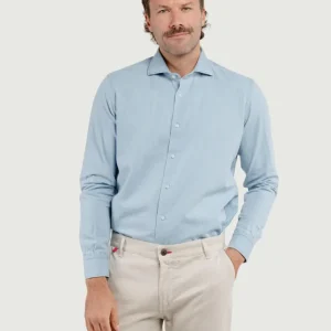 CAMICIA SLIM IN DENIM CHIARO