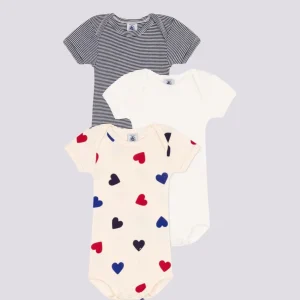 CONFEZIONE DA 3 BODY MANICA CORTA CON CUORI