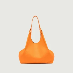 BORSA A SPALLA DUA IN PELLE MARTELLATA FLAME ORANGE