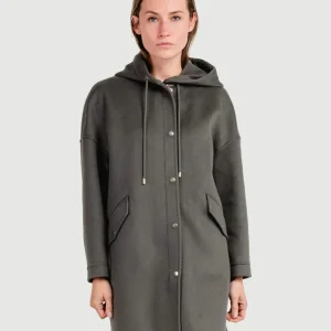 CAPPOTTO PARKA MICHELLE IN LANA VERDE