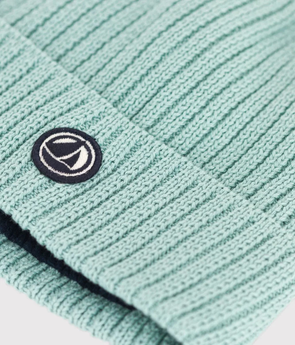 Berretto IN MAGLIA CON FODERA IN PILE VERDE - immagine 3