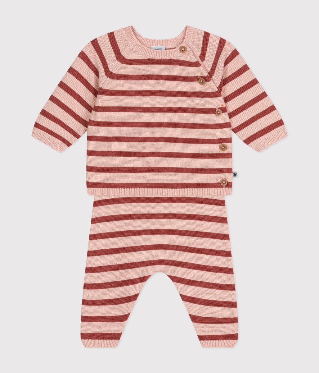 COMPLETO 2 PEZZI BEBÈ IN MAGLIA DI COTONE A RIGHE - immagine 5