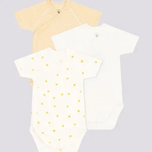 CONFEZIONE DA 3 BODY INCROCIATI IN COTONE BEBÈ
