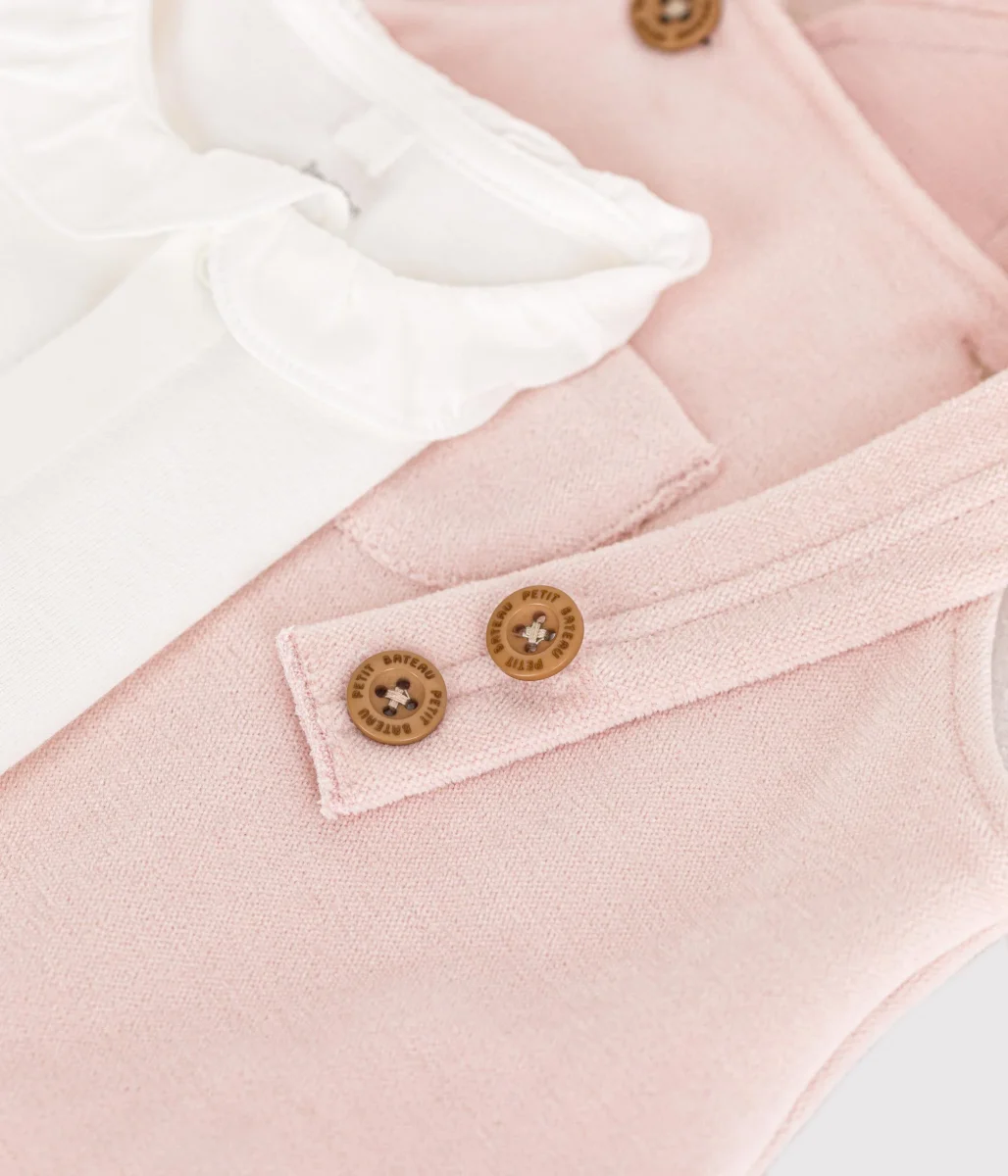 COMPLETO CON SALOPETTE IN VELLUTO BEBÈ - immagine 3