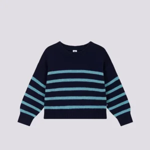 PULLOVER A RIGHE IN LANA E COTONE BAMBINO UNISEX