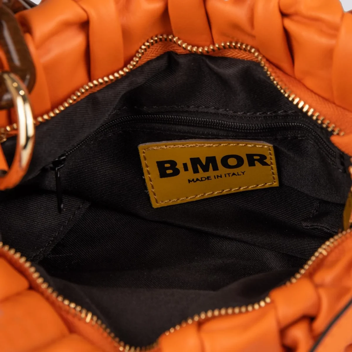 Borsa Curly In Pelle Intrecciata Arancio - immagine 6