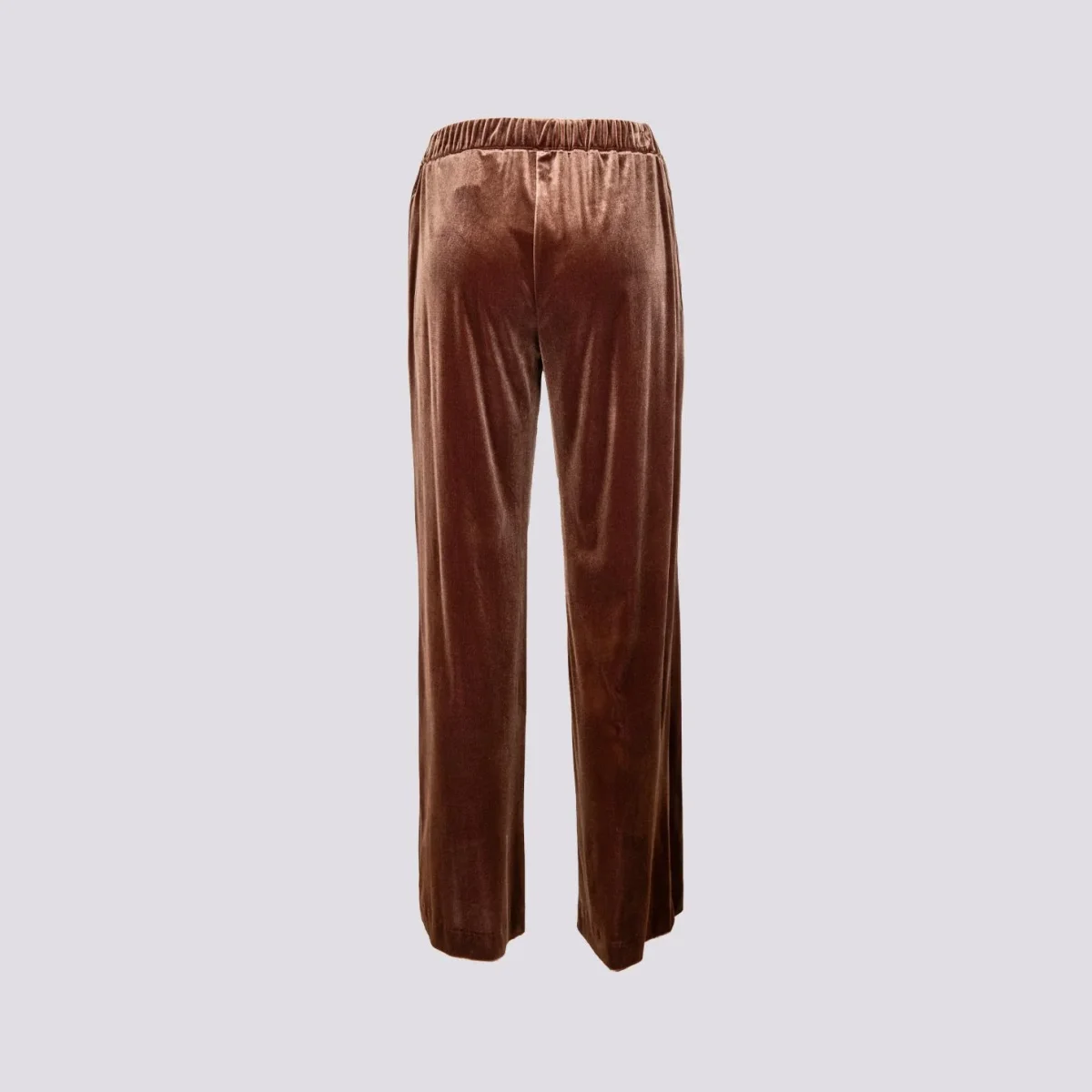 PANTALONE A PALAZZO IN VELLUTO MARRONE - immagine 5
