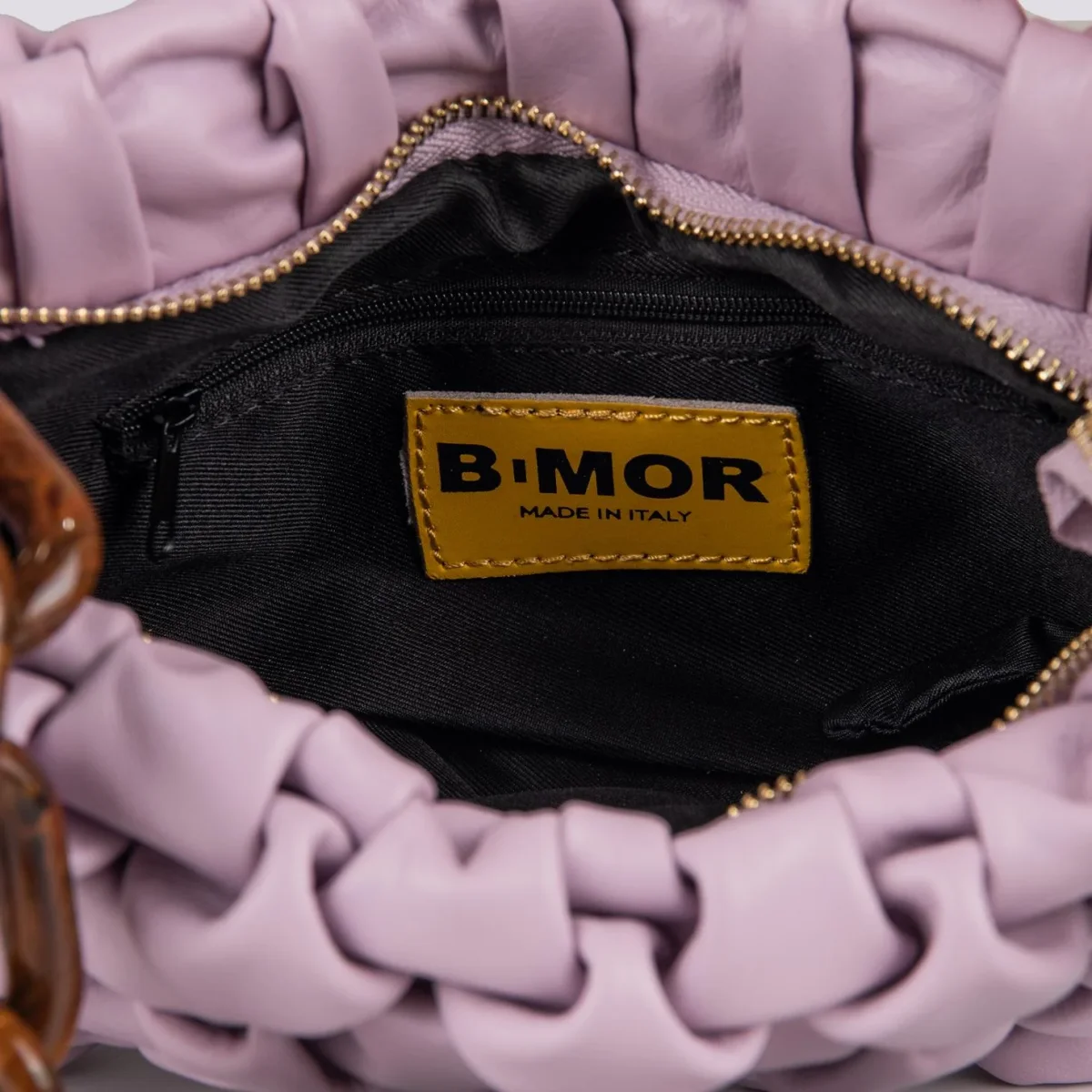 Borsa Curly In Pelle Intrecciata lilla - immagine 5