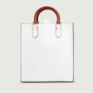 CARTELLA IN PELLE NAPLAK BIANCO CON MANICI IN RESINA "EMPIRE"