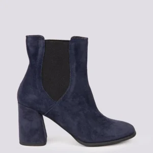 STIVALETTO CON ELASTICI IN CAMOSCIO BLU