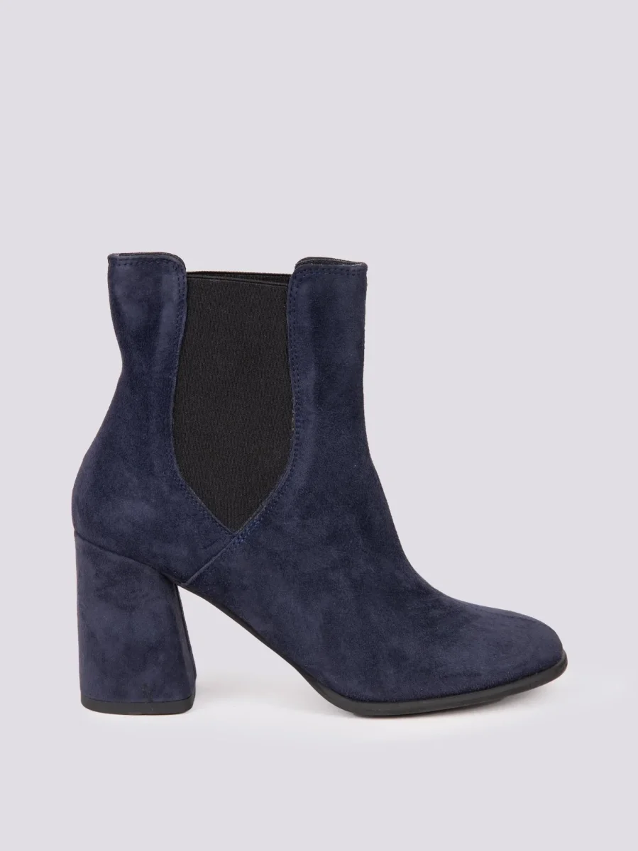 STIVALETTO CON ELASTICI IN CAMOSCIO BLU