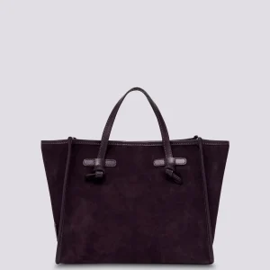 TOTE MISS MARCELLA 32 in camoscio prugna