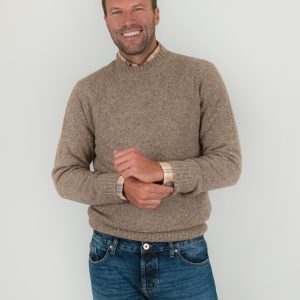 MAGLIONE GIROCOLLO in LANA color FANGO