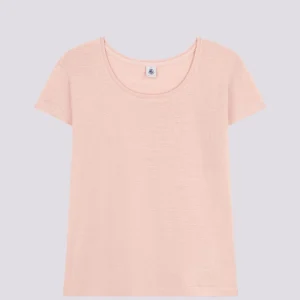 T-SHIRT LE DROIT GIROCOLLO IN LINO DONNA ROSA
