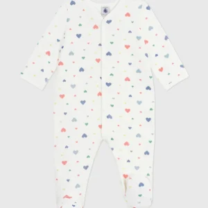 Pigiama in ciniglia con stampa a cuori neonato