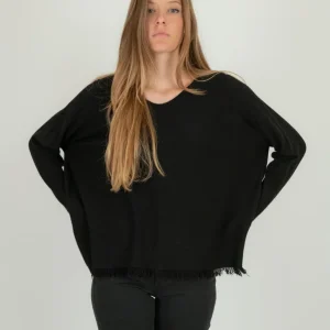 MAGLIA CON FRANGE NERA