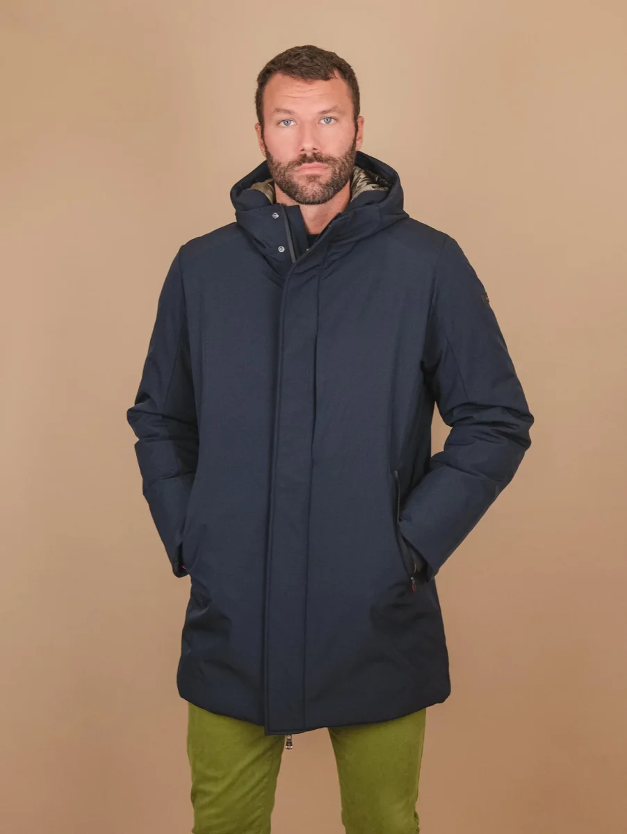 PARKA IMBOTTITO IN TESSUTO TECNICO BLU