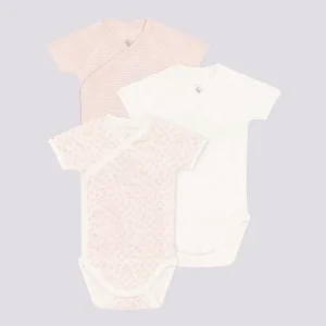 CONFEZIONE DA 3 BODY INCROCIATI IN COTONE BEBÈ