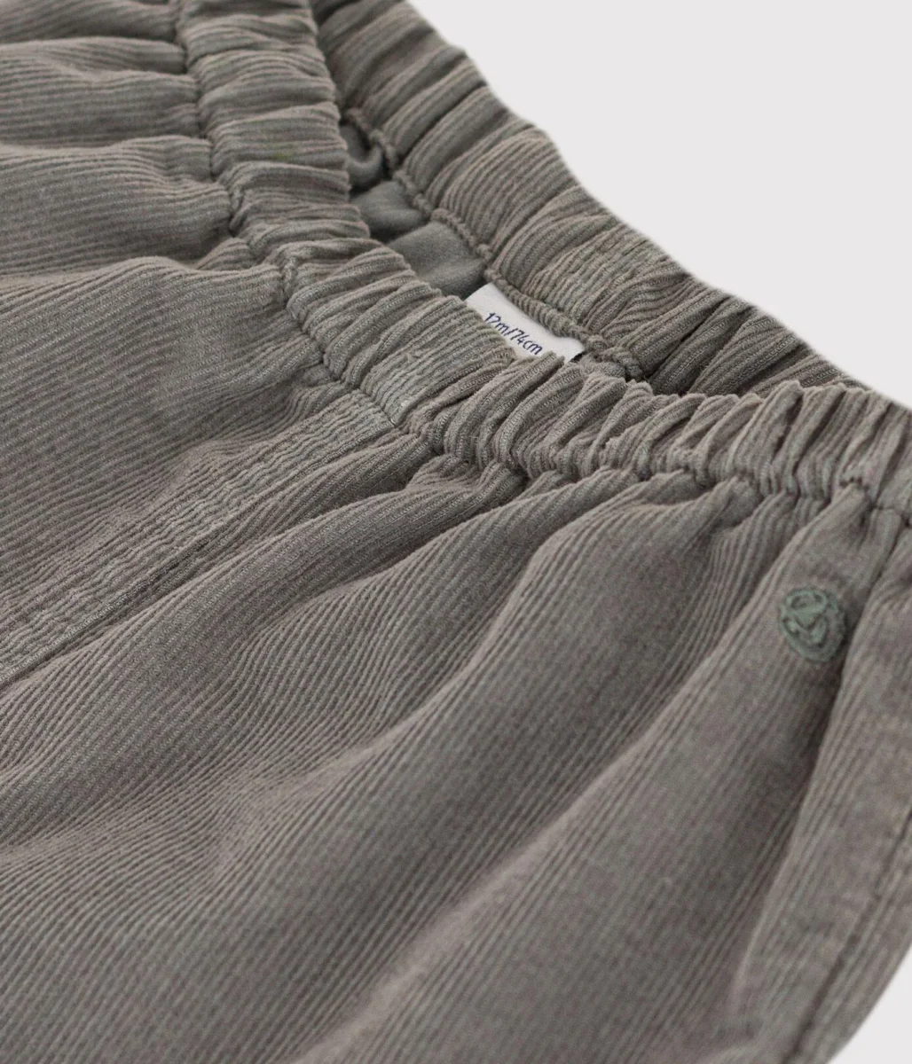 PANTALONI DI VELLUTO A COSTINE SOTTILI GRIGIO - immagine 4