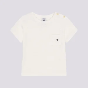 T-SHIRT BIANCA BEBÈ IN JERSEY FIAMMATO