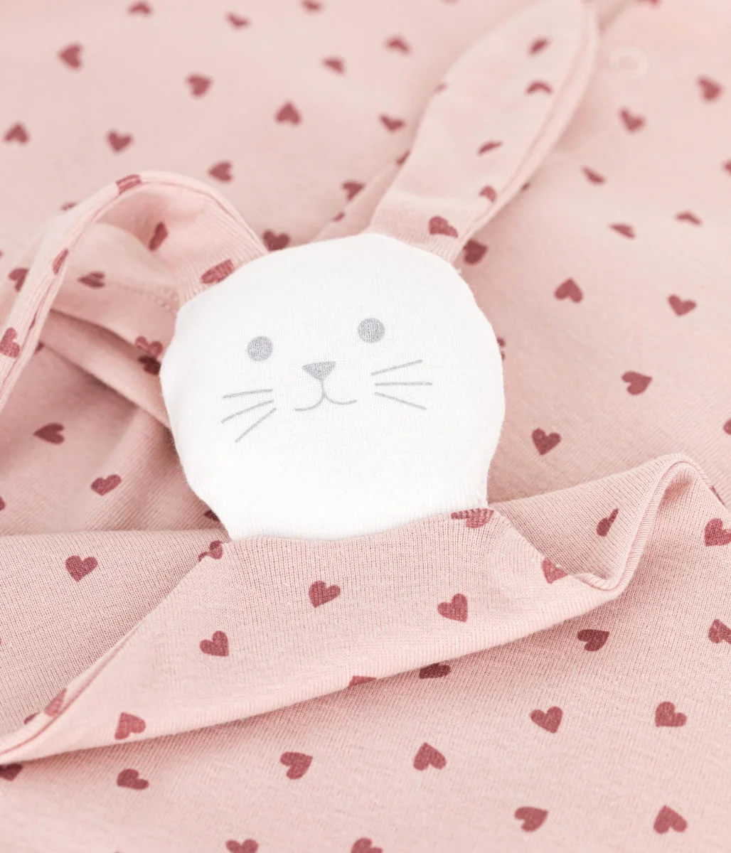 Set rosa con doudou stampa cuori - immagine 4
