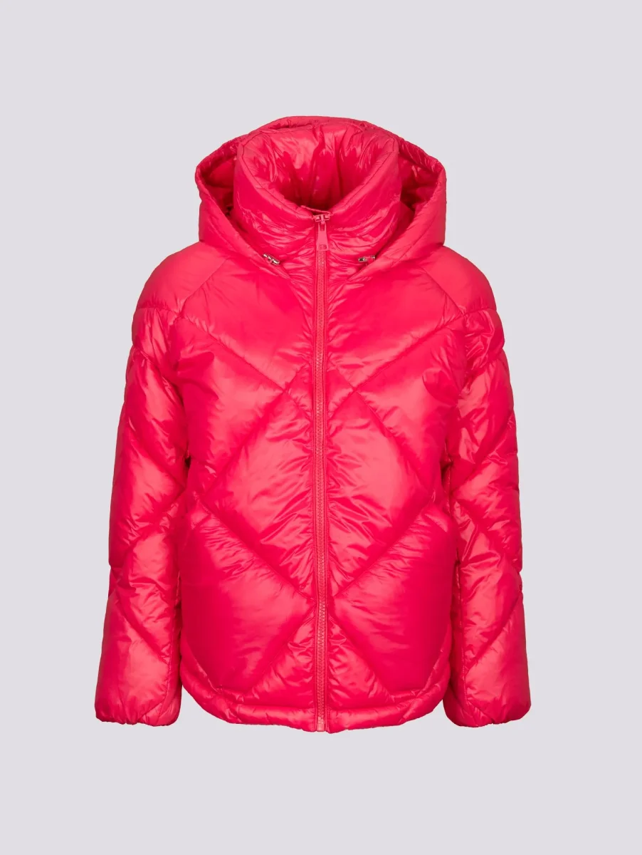 PIUMINO CORTO IN NYLON LEGGERO FUCSIA