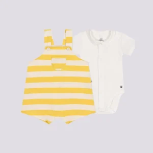 COMPLETO SALOPETTE BEBÈ IN JERSEY FIAMMATO