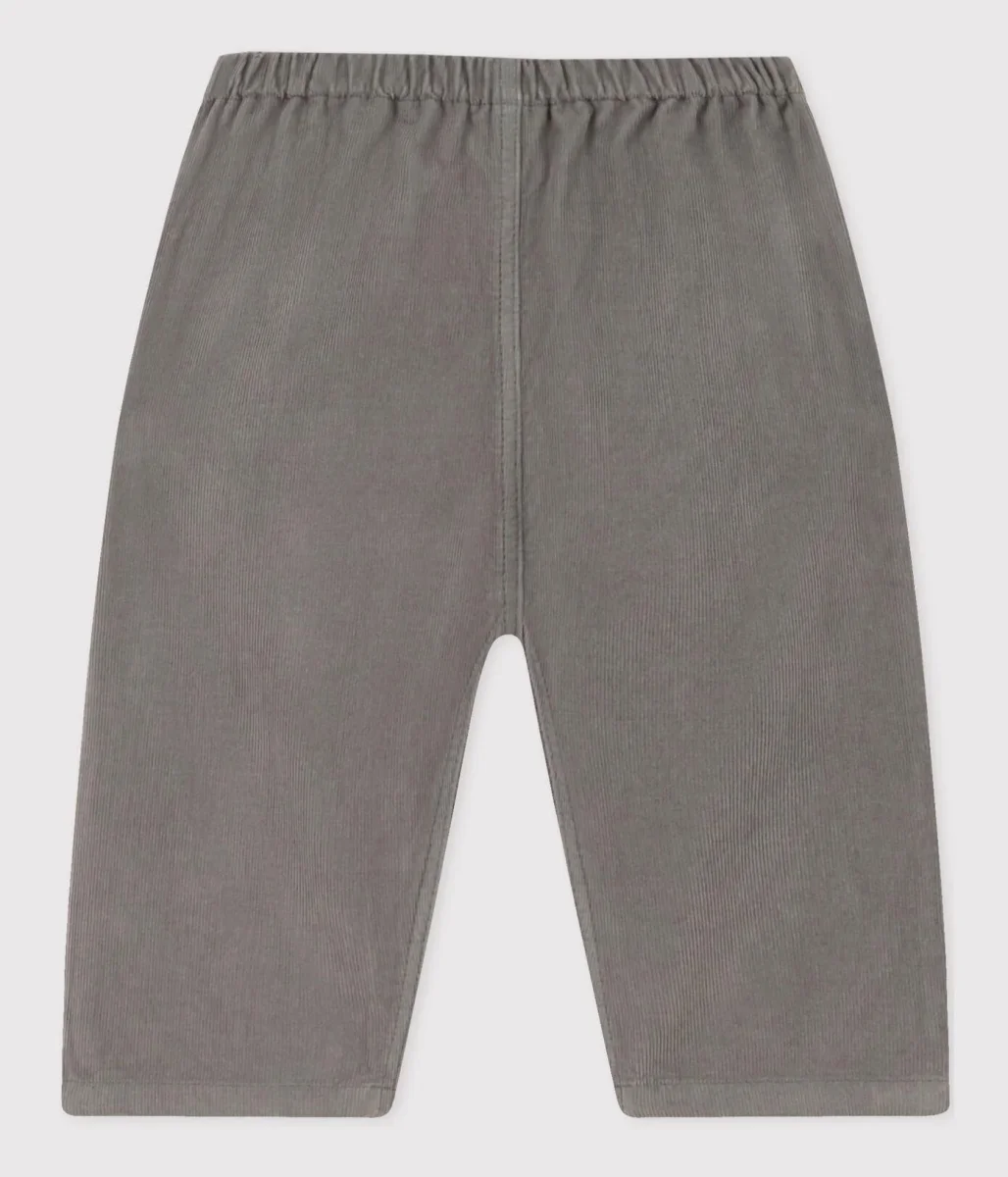 PANTALONI DI VELLUTO A COSTINE SOTTILI GRIGIO - immagine 3