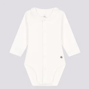 BODY IN COTONE A MANICA LUNGA CON COLLARETTO