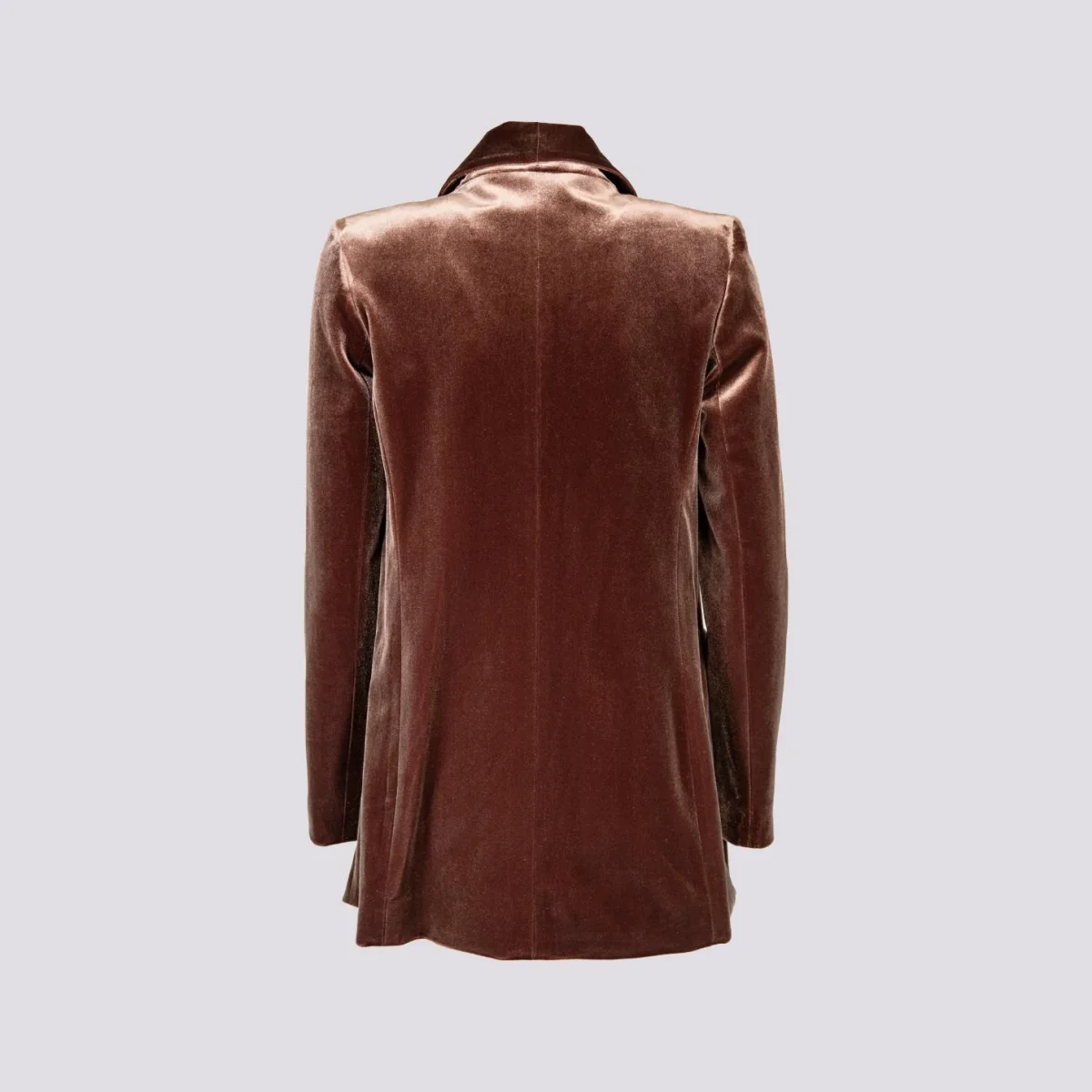 BLAZER APERTO IN VELLUTO MARRONE - immagine 6