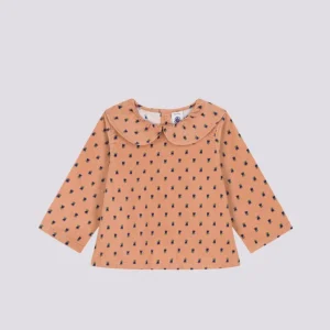 BLUSA A MANICA LUNGA IN VELLUTO PER BEBÈ