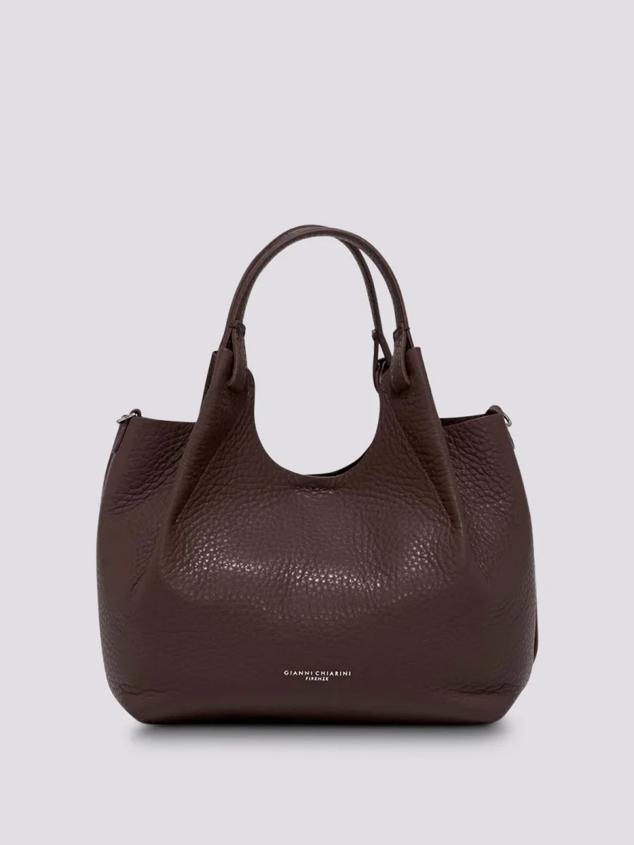 Borsa a spalla Dua in pelle martellata TESTA MORO