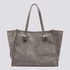 Shopping Marcella in camoscio grigio chiaro