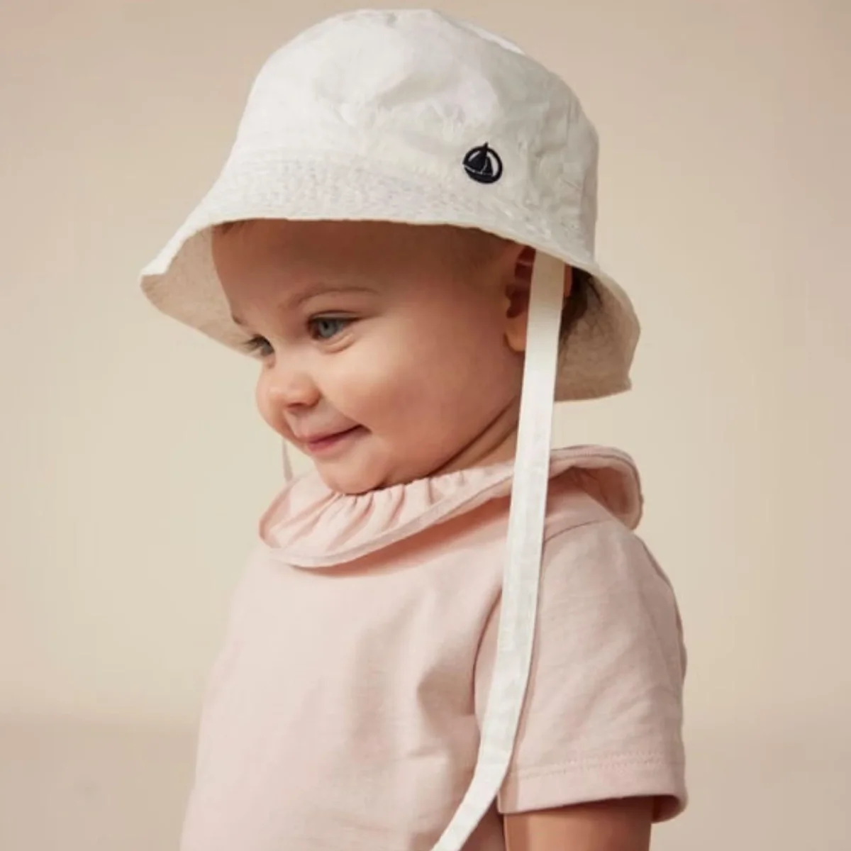 CAPPELLINO BOB BEBÈ IN TWILL BIANCO - immagine 4