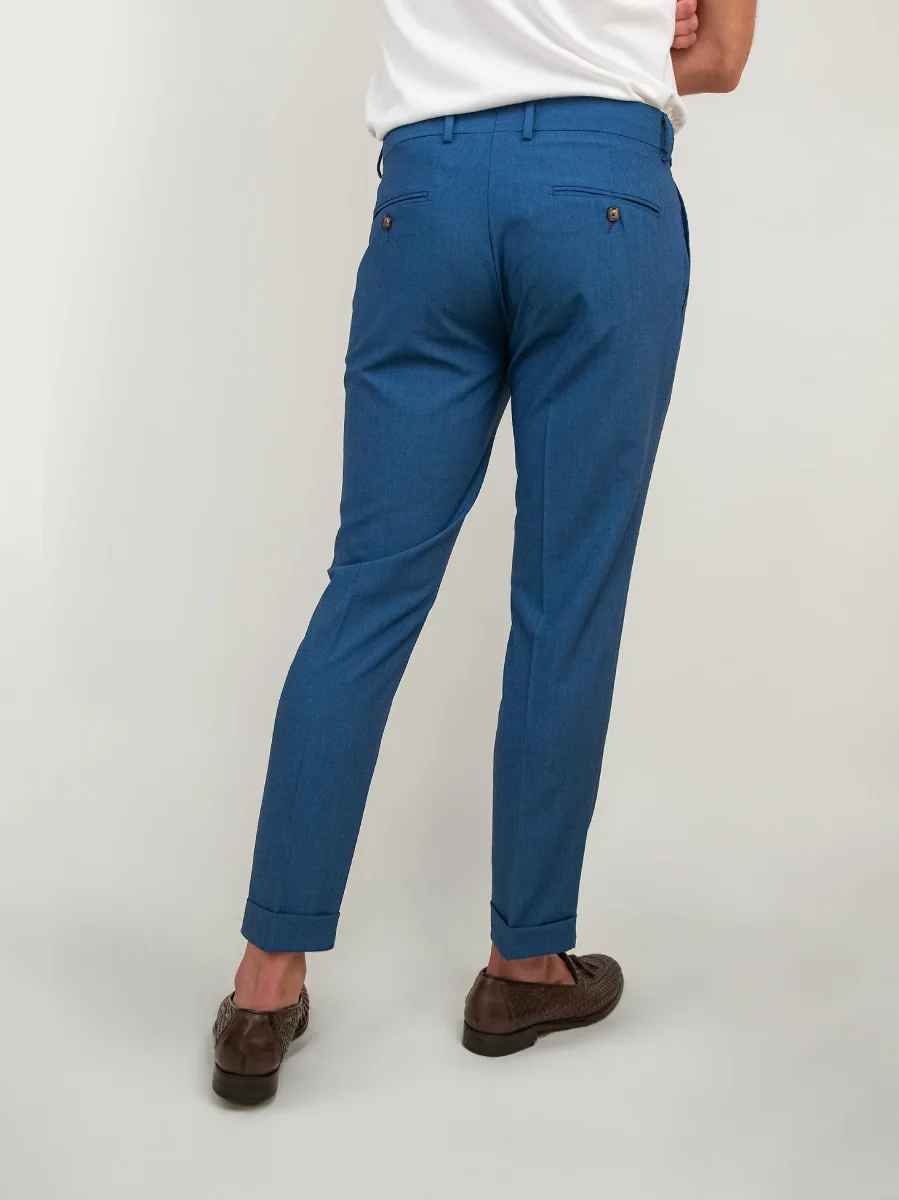 PANTALONE CON PINCES COLOR JEANS - immagine 4