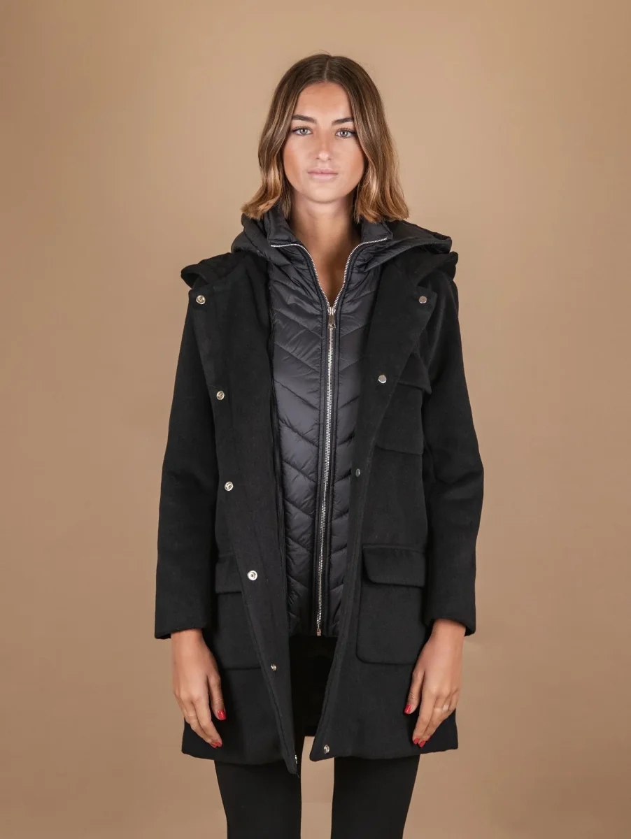 PARKA CON IMBOTTITURA ESTRAIBILE IN TESSUTO NERO - immagine 5