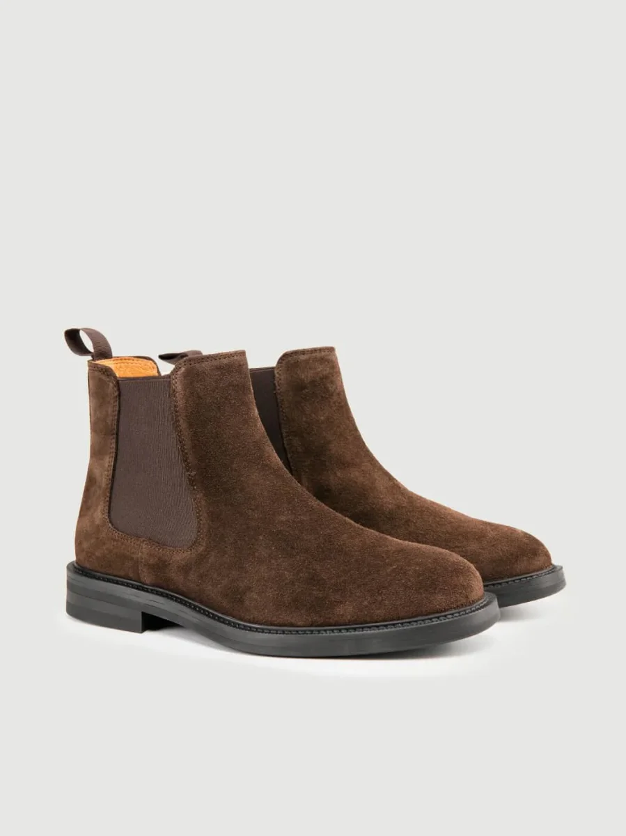 STIVALETTO CHELSEA IN PELLE SCAMOSCIATA TESTA MORO - immagine 3