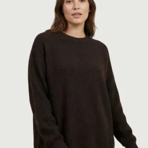 Maglia girocollo in lana e cashmere testa moro