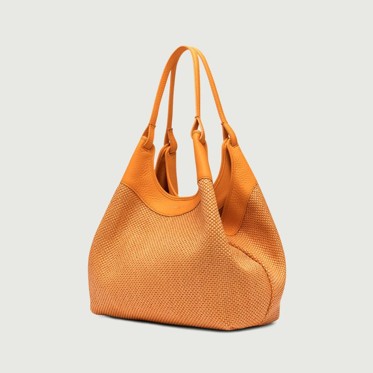 Borsa a spalla DUA in pelle intrecciata flame orange - immagine 5