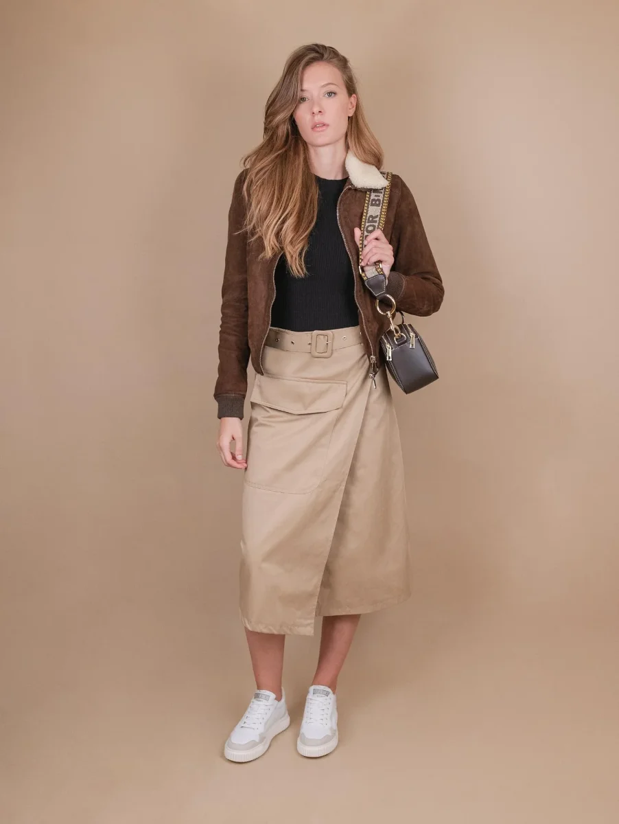 BORSA A TRACOLLA YOURS IN PELLE MARRONE - immagine 7