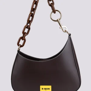 Borsa In Pelle testa di moro Con Tracolla In Osso Curvy