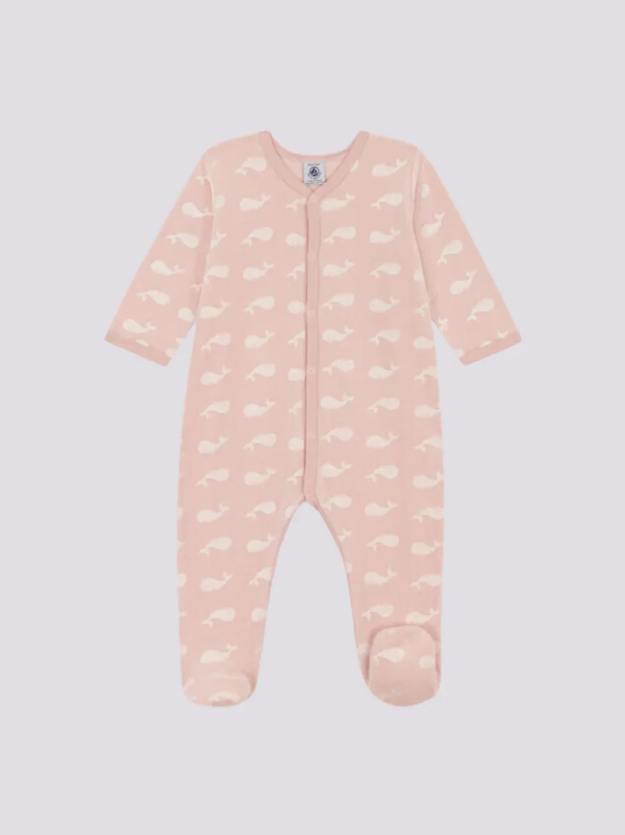 TUTINA PIGIAMA BALENE ROSA IN CINIGLIA