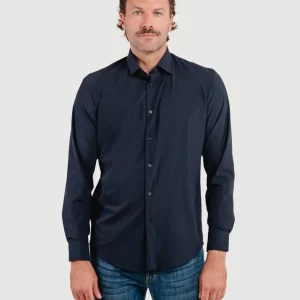 CAMICIA NO STIRO BLU NAVY