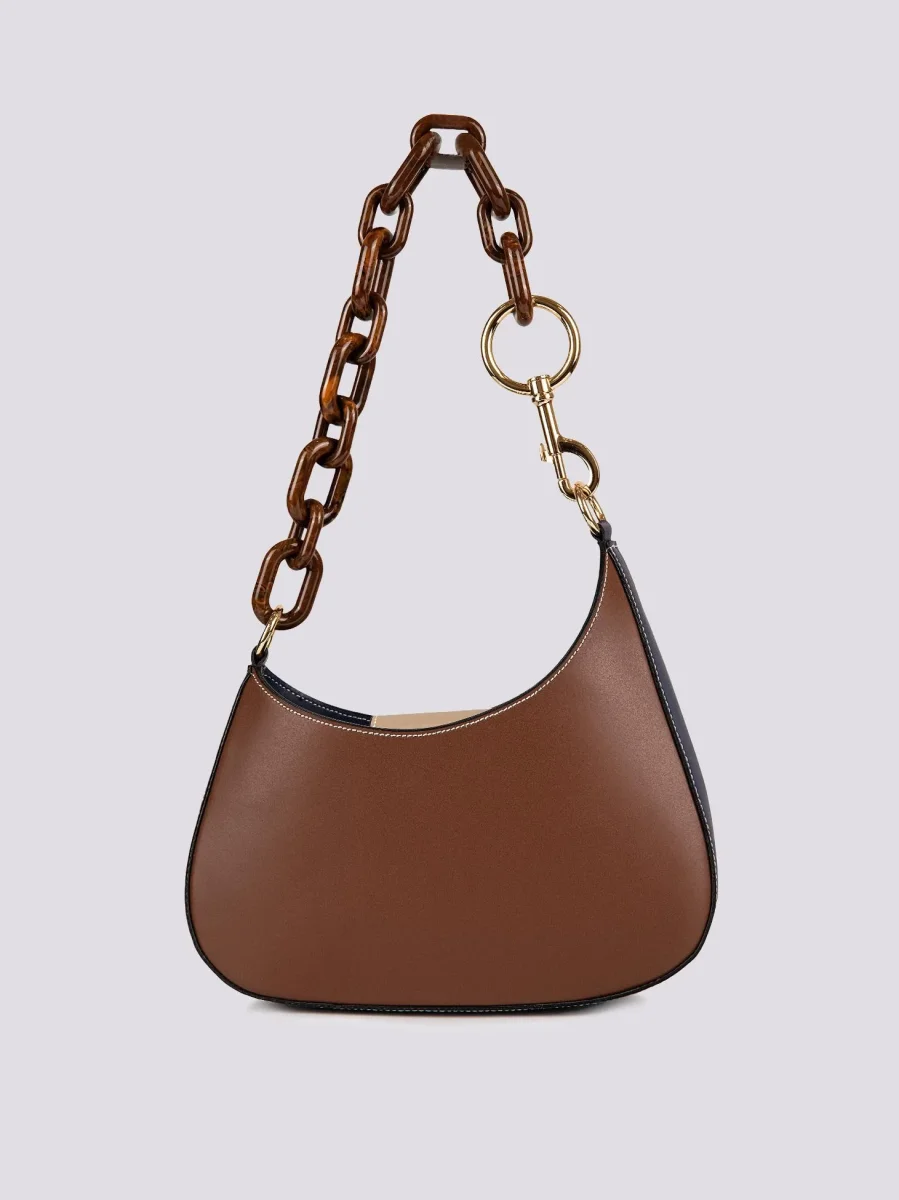 BORSA "MINI CURVY" BICOLORE MARRONE E BLU - immagine 3