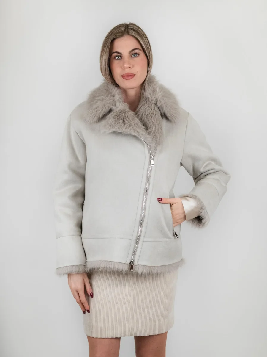 ECOMONTONE PANNA CON PELLICCIA ECOLOGICA