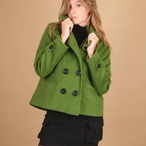 PEACOAT DOPPIOPETTO OVERSIZE VERDE