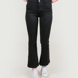 JEANS A ZAMPA ELASTICIZZATO IN DENIM NERO