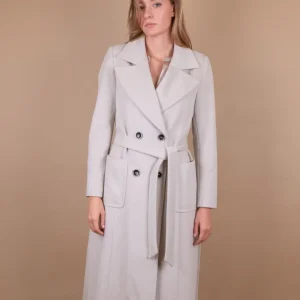 CAPPOTTO DOPPIOPETTO CON SPACCO LATERALE crema